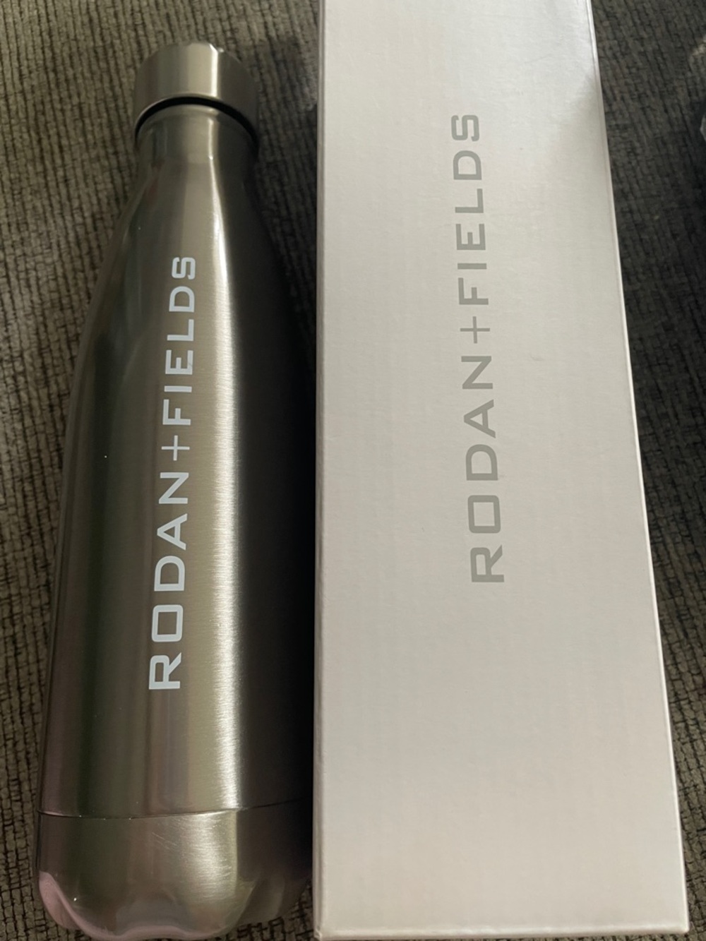 Rodan + Fields Metallic Gray Insulated Water Bottle